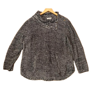 Style & Co Asymmetric Envelope Neck Marled Knit Tunic Sweater XL